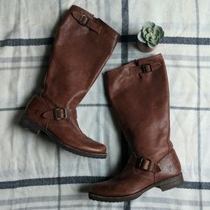 Frye Veronica Slouchy Tall Leather Brown  Boots